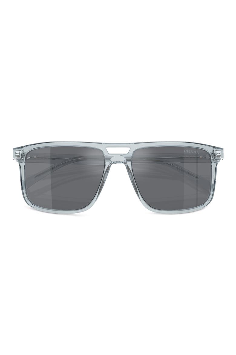 58mm Rectangular Sunglasses, Main, color, SILVER