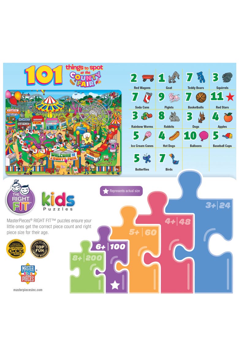 101 Things to Spot Fair 100 Piece Puzzle, Alternate, color, Multicolor