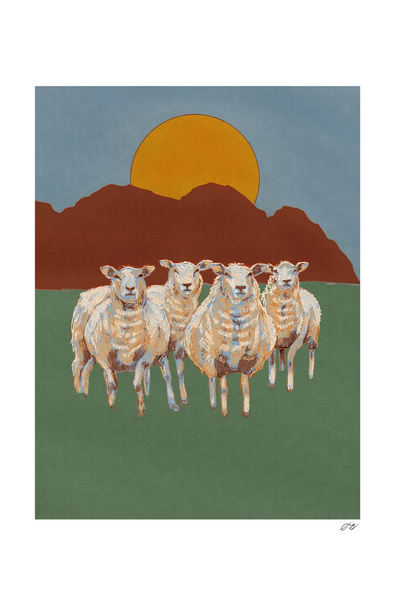 Stephanie Browne Art Sheep Print, Main, color, Multi