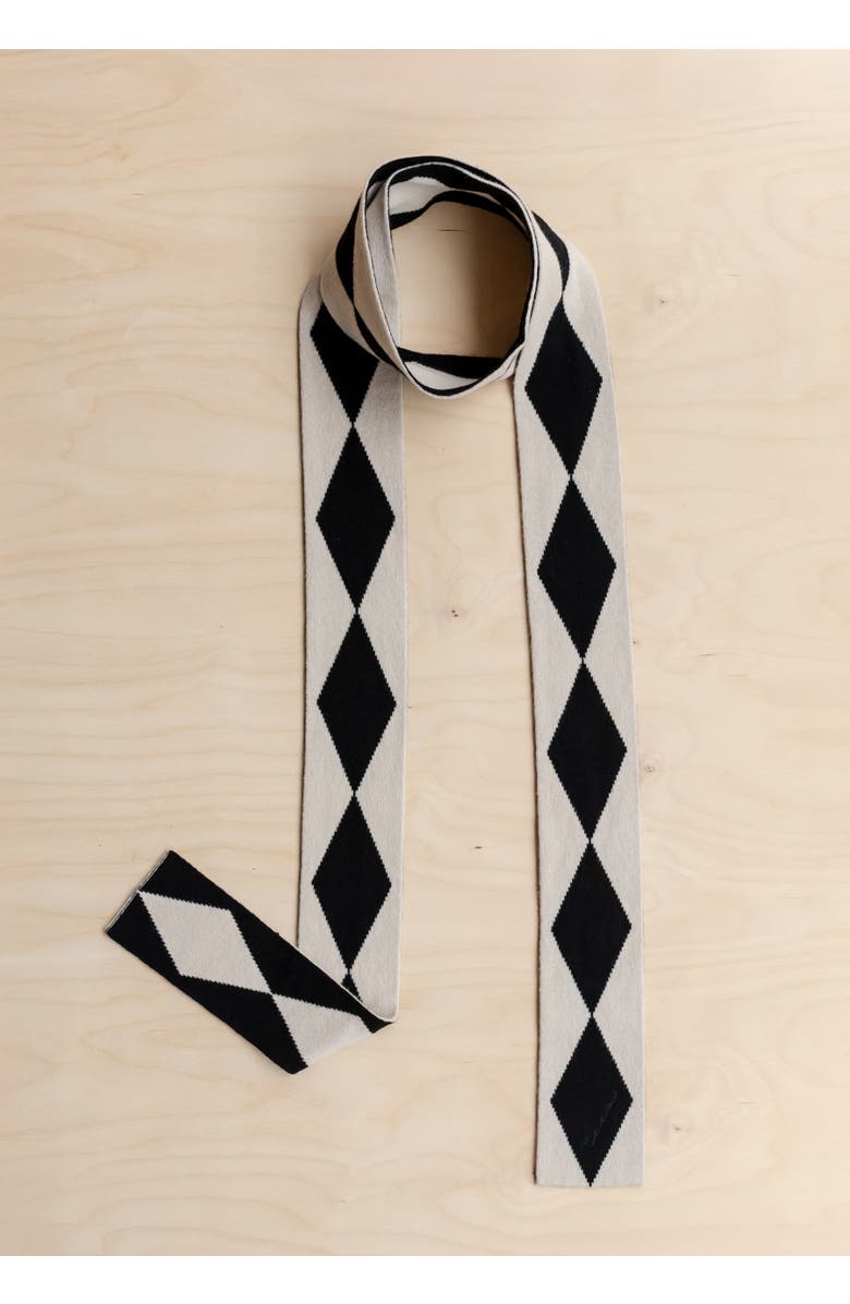 TBCo Merino Wool Harlequin Skinny Scarf, Alternate, color, Black Harlequin