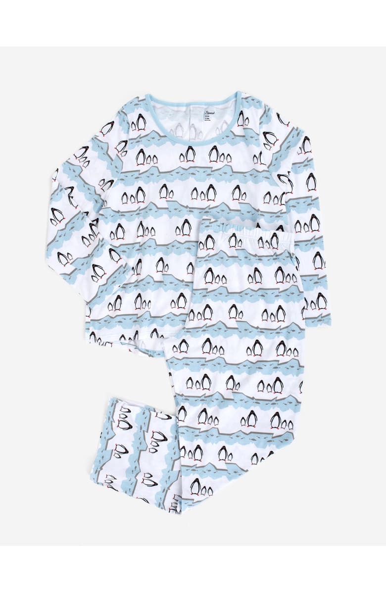 Leveret Women's Cotton Matching Family Holiday Pajamas, Reindeer & Moose Prints, Alternate, color, Penguin