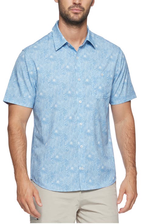Beckley Palm Print Short Sleeve Shirt