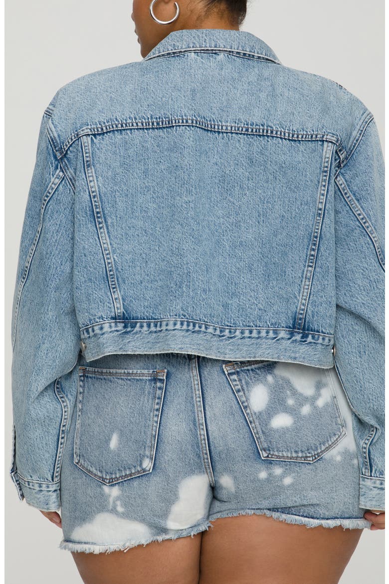 Crop Denim Jacket, Alternate, color, BLUE