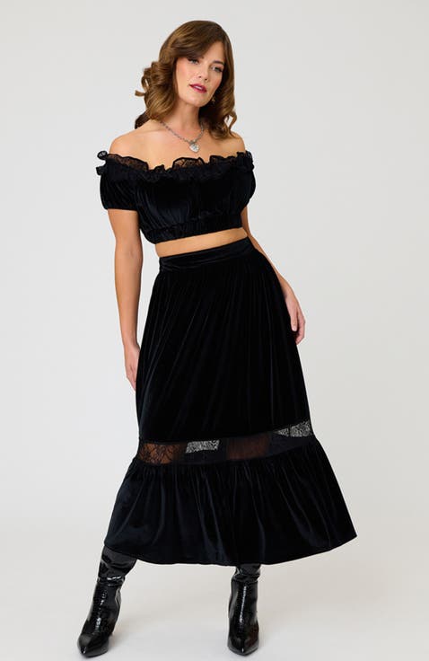 1950s Tiered Midi Skirt