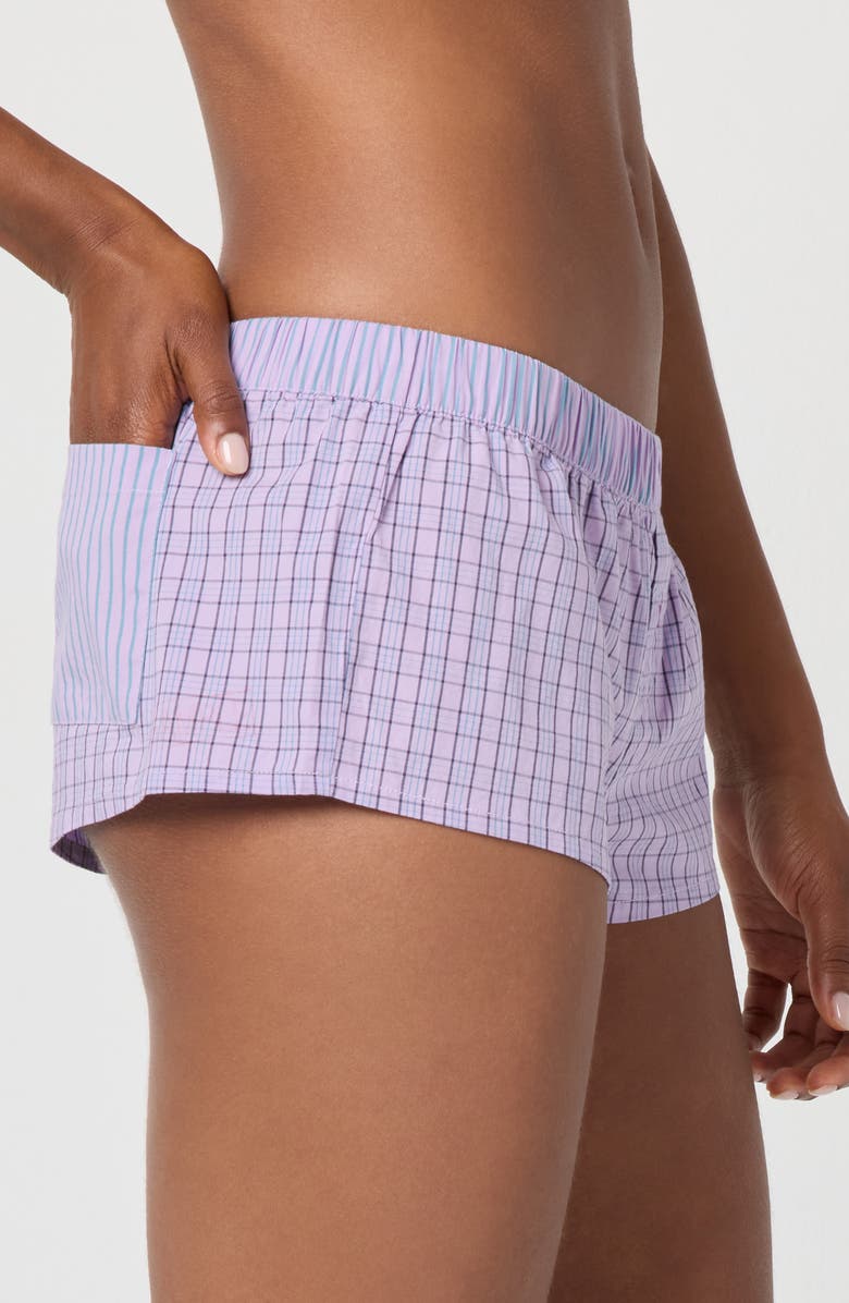 Florence by Mills Plaid Micro Shorts, Alternate, color, Millie Lavender Plaid