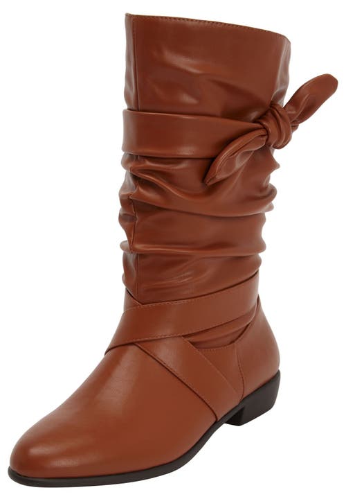 Comfortview The Heather Wide Calf Boot In Brown