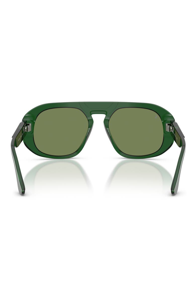 54mm Pillow Sunglasses, Alternate, color, DARK GREEN / GREEN