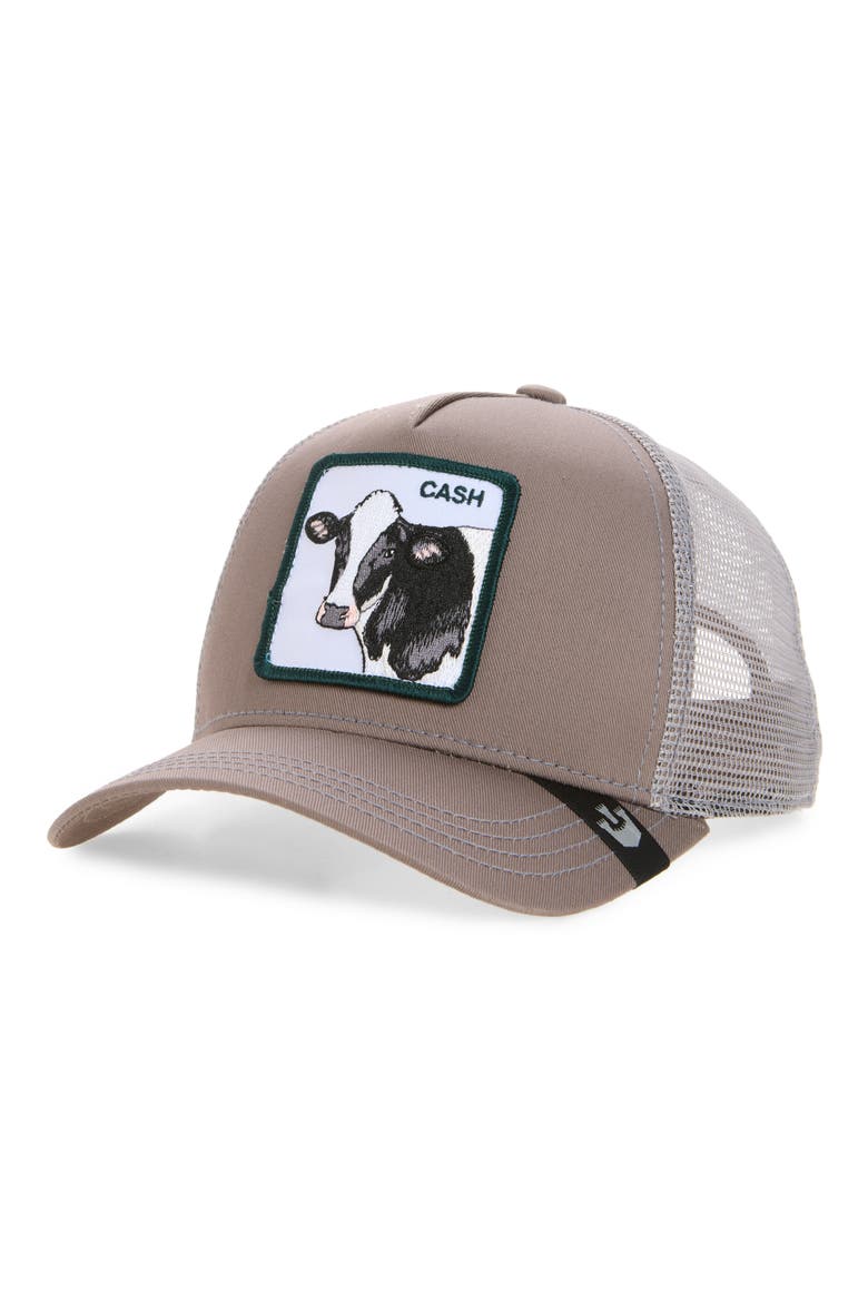Cold Cash Trucker Hat, Main, color, GREY