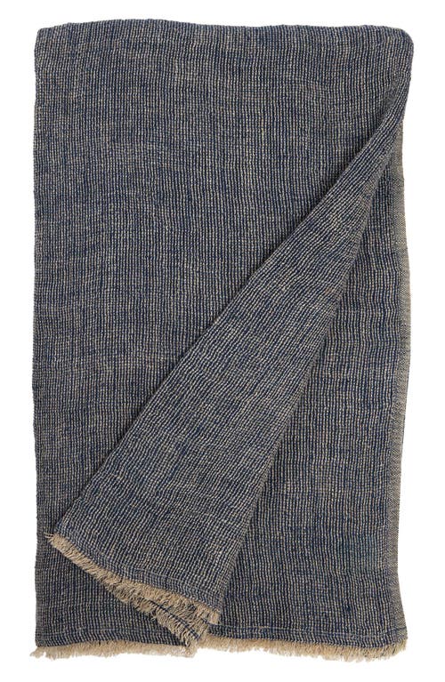 Pom Pom At Home River Oversize Linen Throw Blanket In Blue