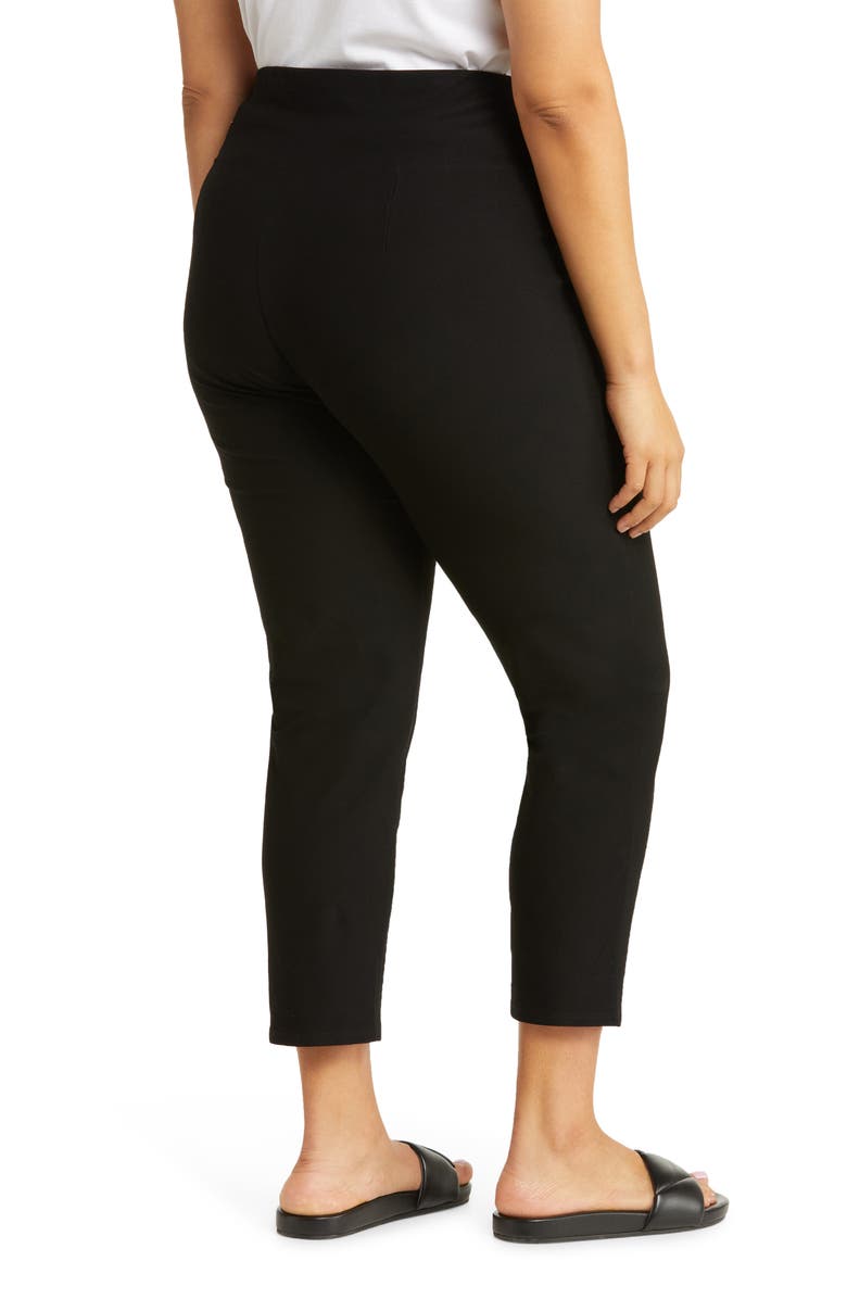 Eileen Fisher High Waist Slim Ankle Pants, Alternate, color, Black