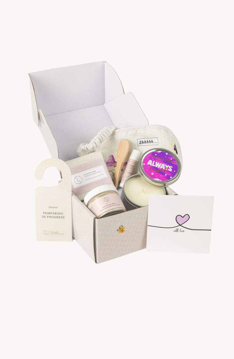 Lizush Natural Bath and Body Gift Set, Thank You Gift Box, Main, color, NO COLOR