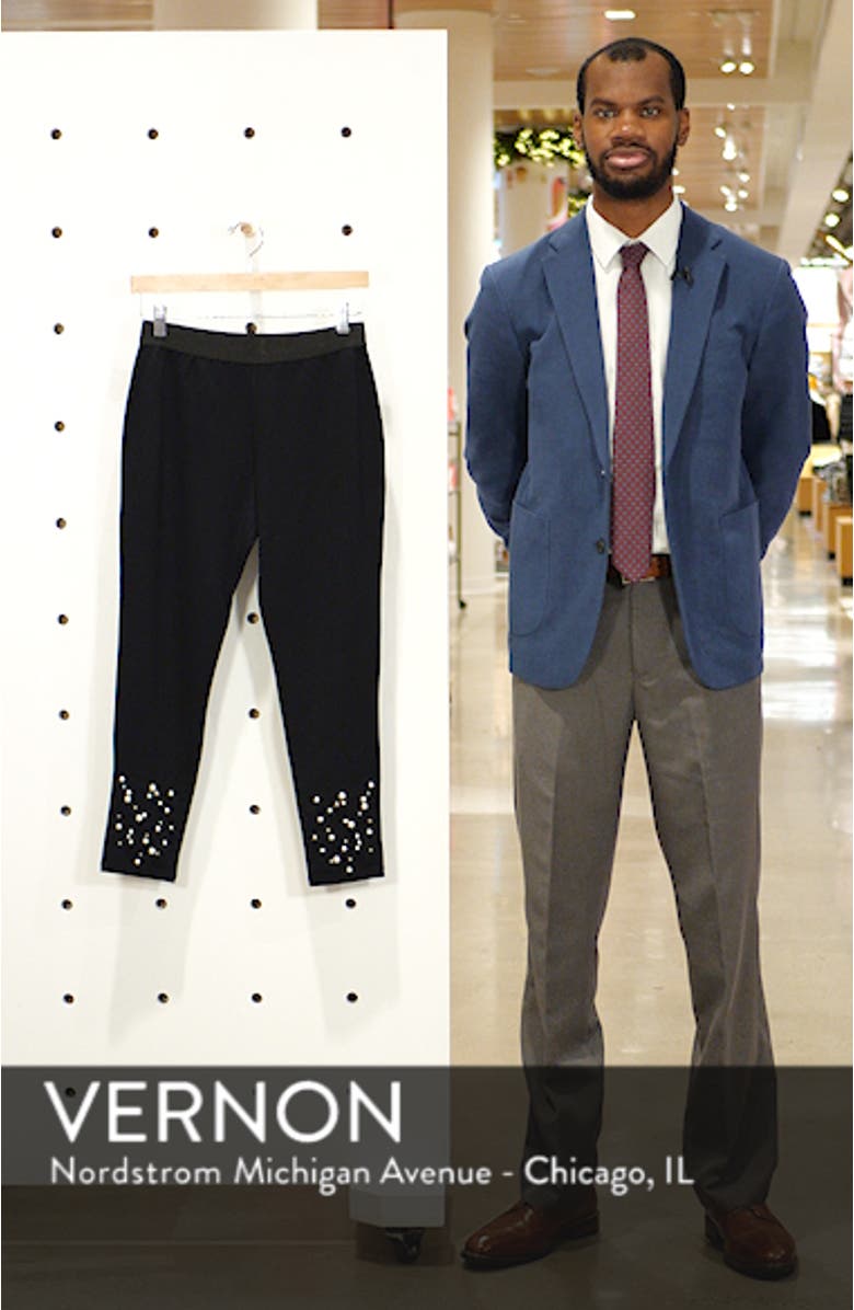 Imitation Pearl Embellished Leggings, sales video thumbnail