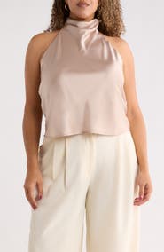 Renee C Satin Halter Top