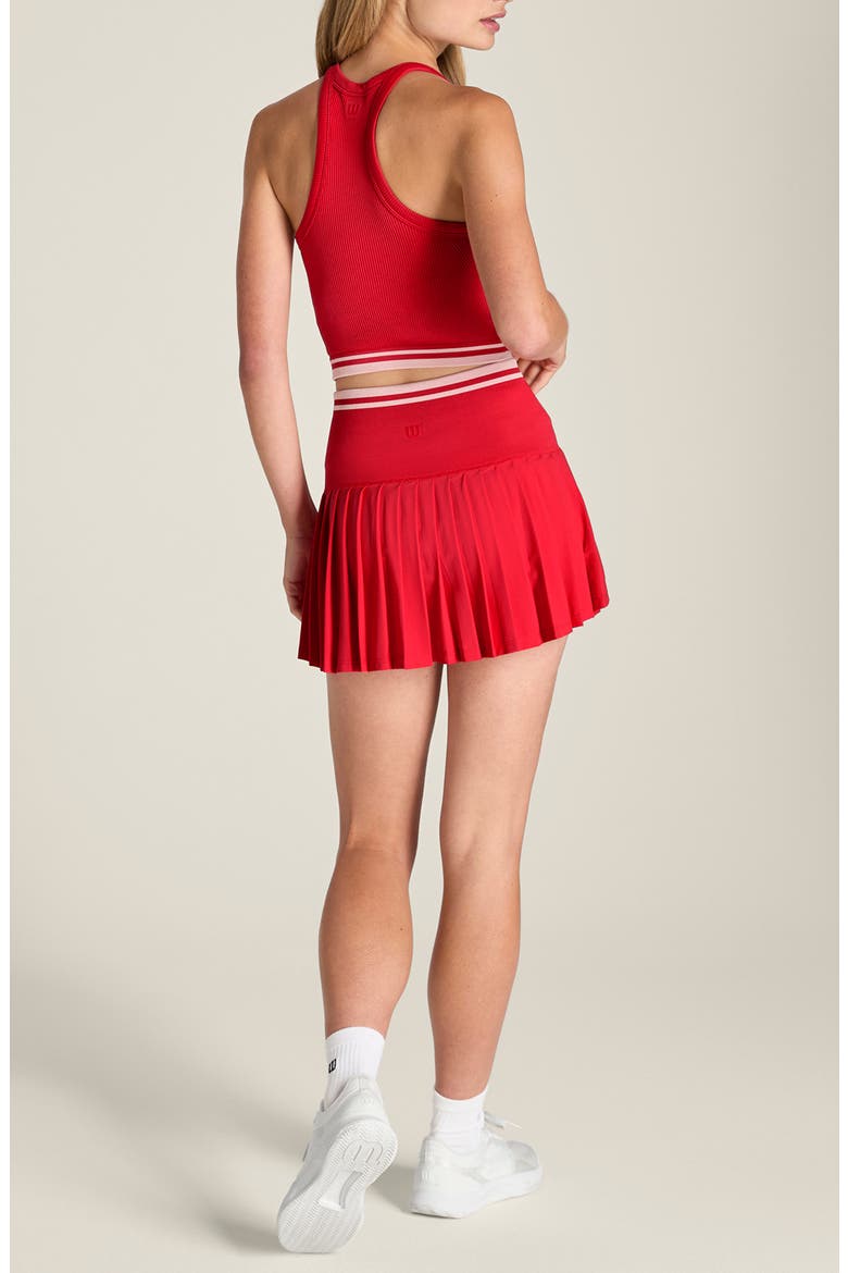 Midtown Performance Wrap Miniskirt, Alternate, color, VARSITY RED