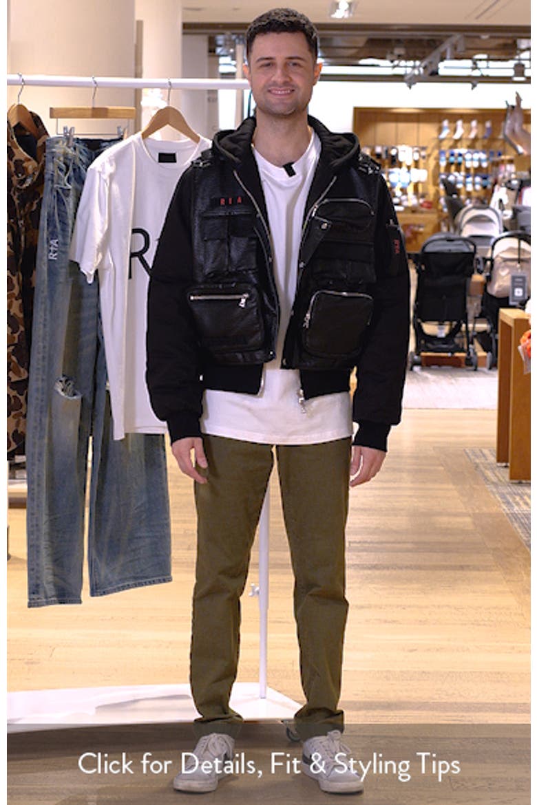 Geronimo Tactical Mixed Media Hooded Bomber Jacket (Men) | Nordstrom