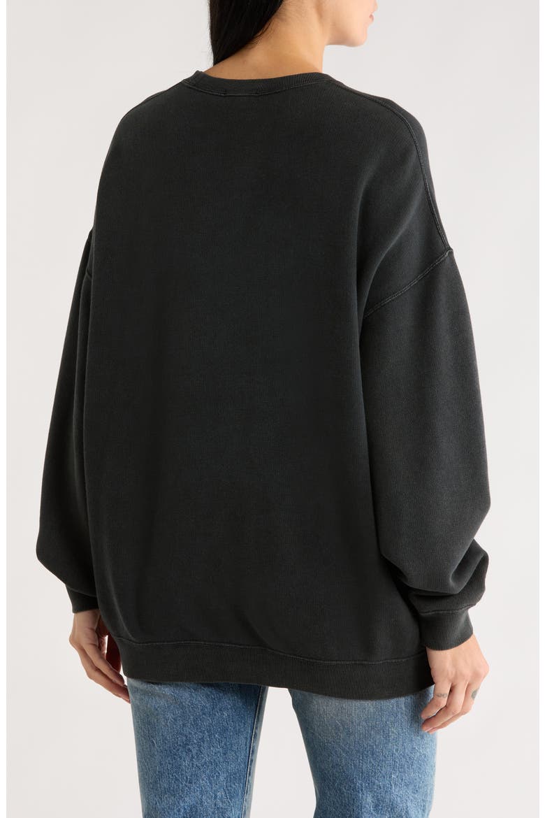 Oversize Cotton Blend Sweatshirt, Alternate, color, ACID BLACK