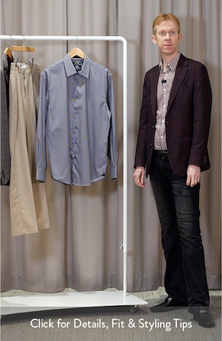 Regular Fit Black Micro Houndstooth Performance Dress Shirt, sales video thumbnail