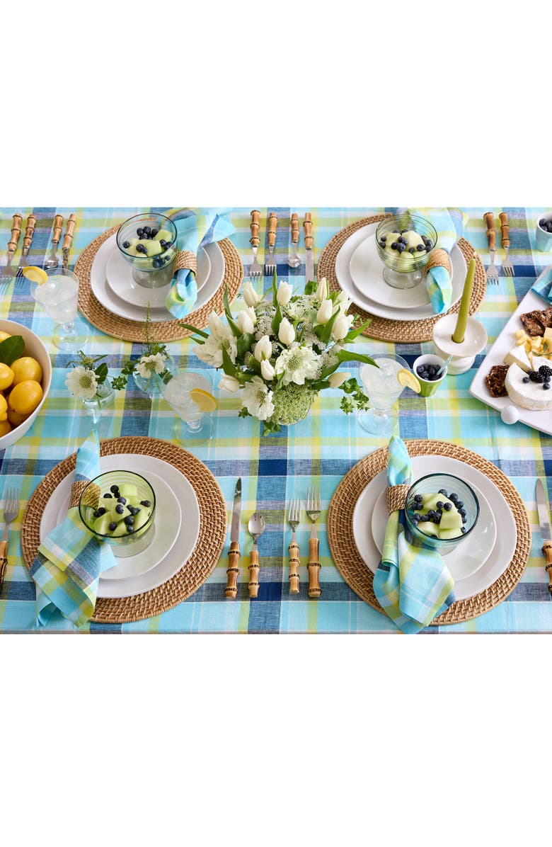 Solino Home Linen Tablecloth - Summer Madras Plaid, Alternate, color, 