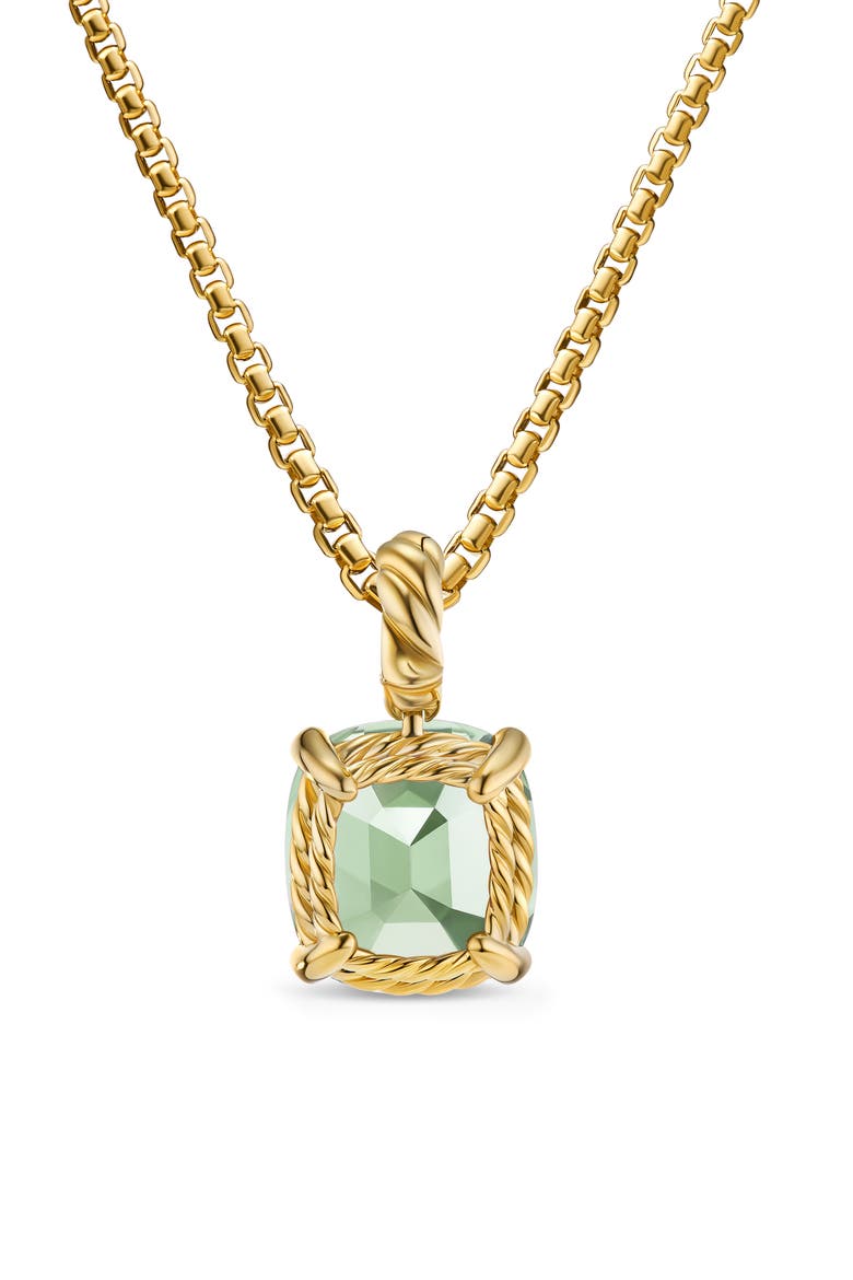 Marbella Pendant in 18K Yellow Gold, Alternate, color, NEW PRASIOLITE