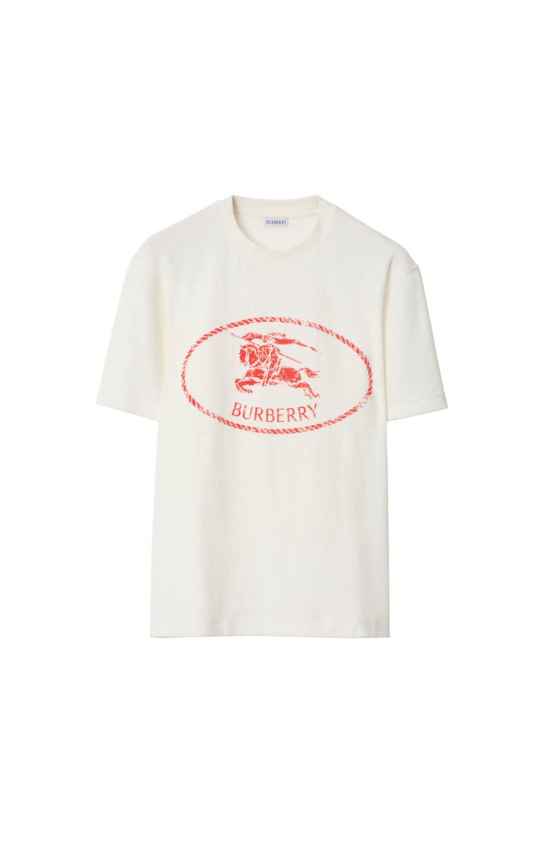 Burberry Knight Stamp Towelling T-shirt, Alternate, color, Chalk White