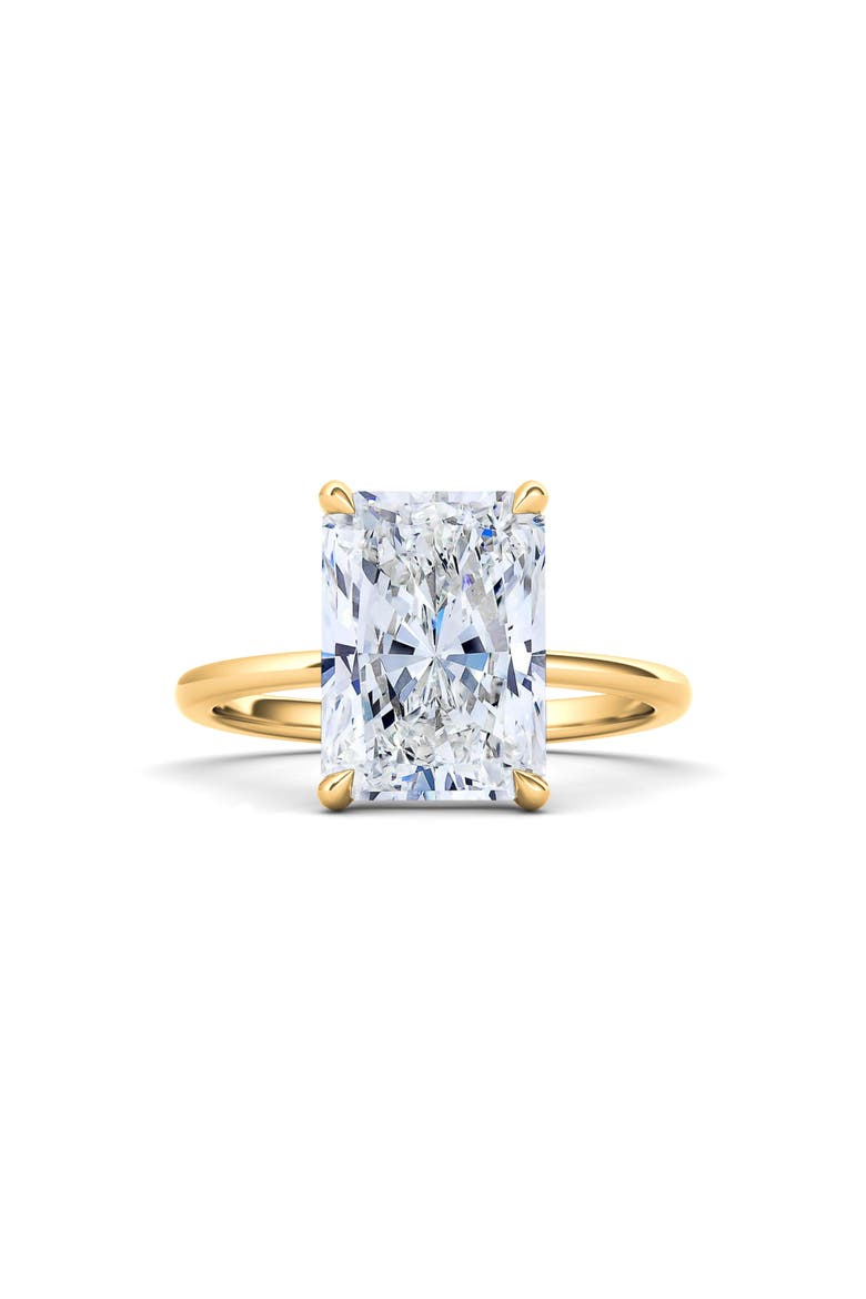 Radiant Cut Lab Created Diamond Ring, Main, color, 18K YELLOW GOLD