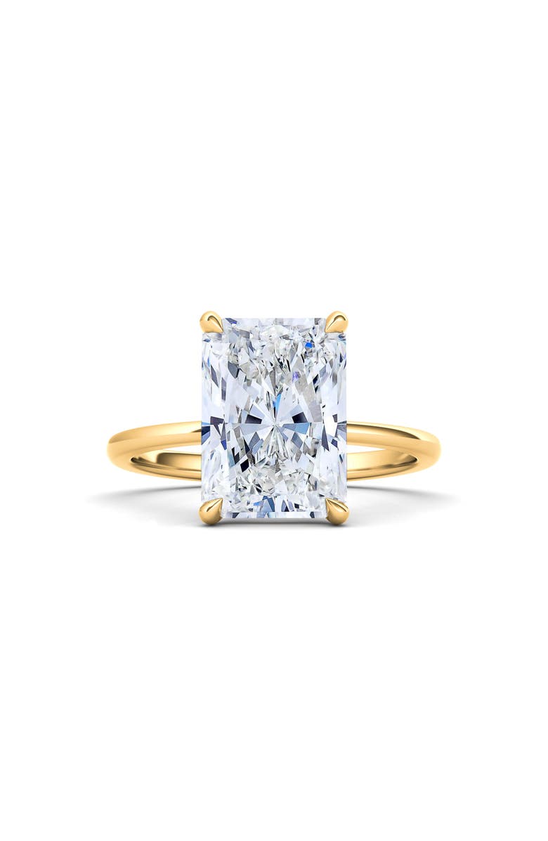HauteCarat Radiant Cut Lab Created Diamond Ring, Main, color, 2.00 Ctw 18K Yellow Gold