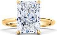 HauteCarat Radiant Cut Lab Created Diamond Ring