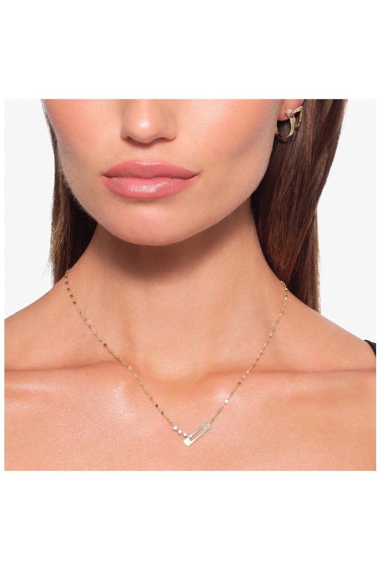 14K Gold Link Diamond Necklace, Alternate, color, YELLOW