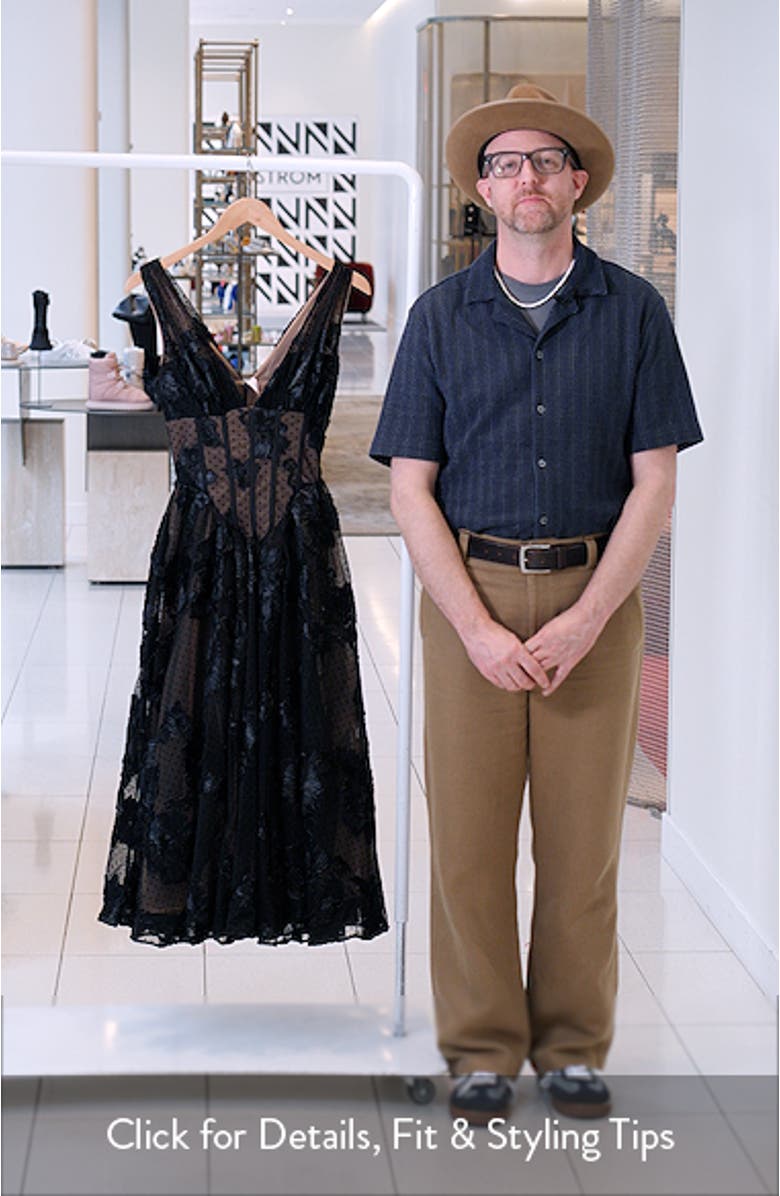 Sianna Lace Corset Cocktail Midi Dress, sales video thumbnail