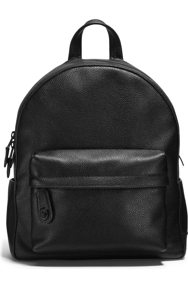 COACH Leather Backpack, Main, color,