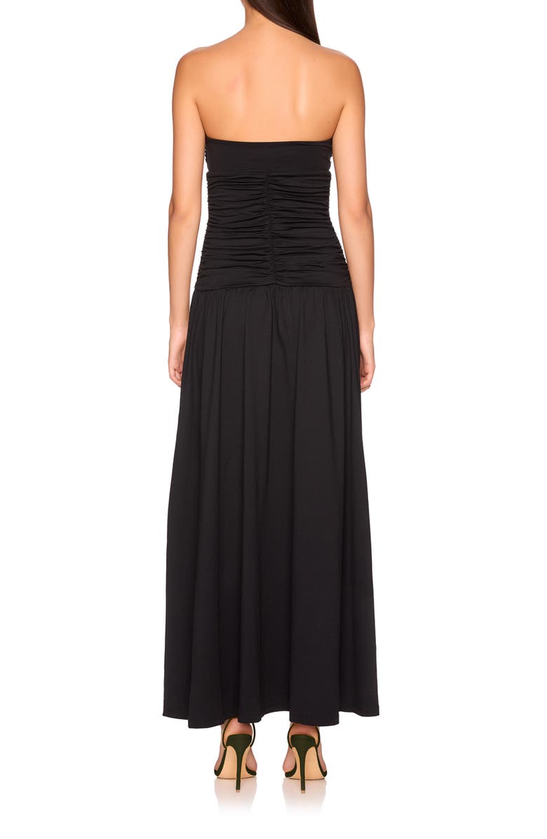 Susana Monaco Flower Detail Strapless Maxi Dress, Alternate, color, 