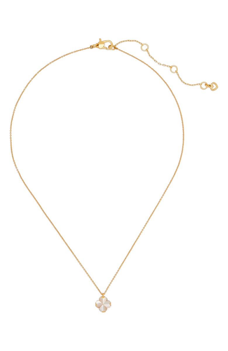 Kate Spade New York spade mother-of-pearl flower mini pendant necklace, Alternate, color, Mother Of Pearl