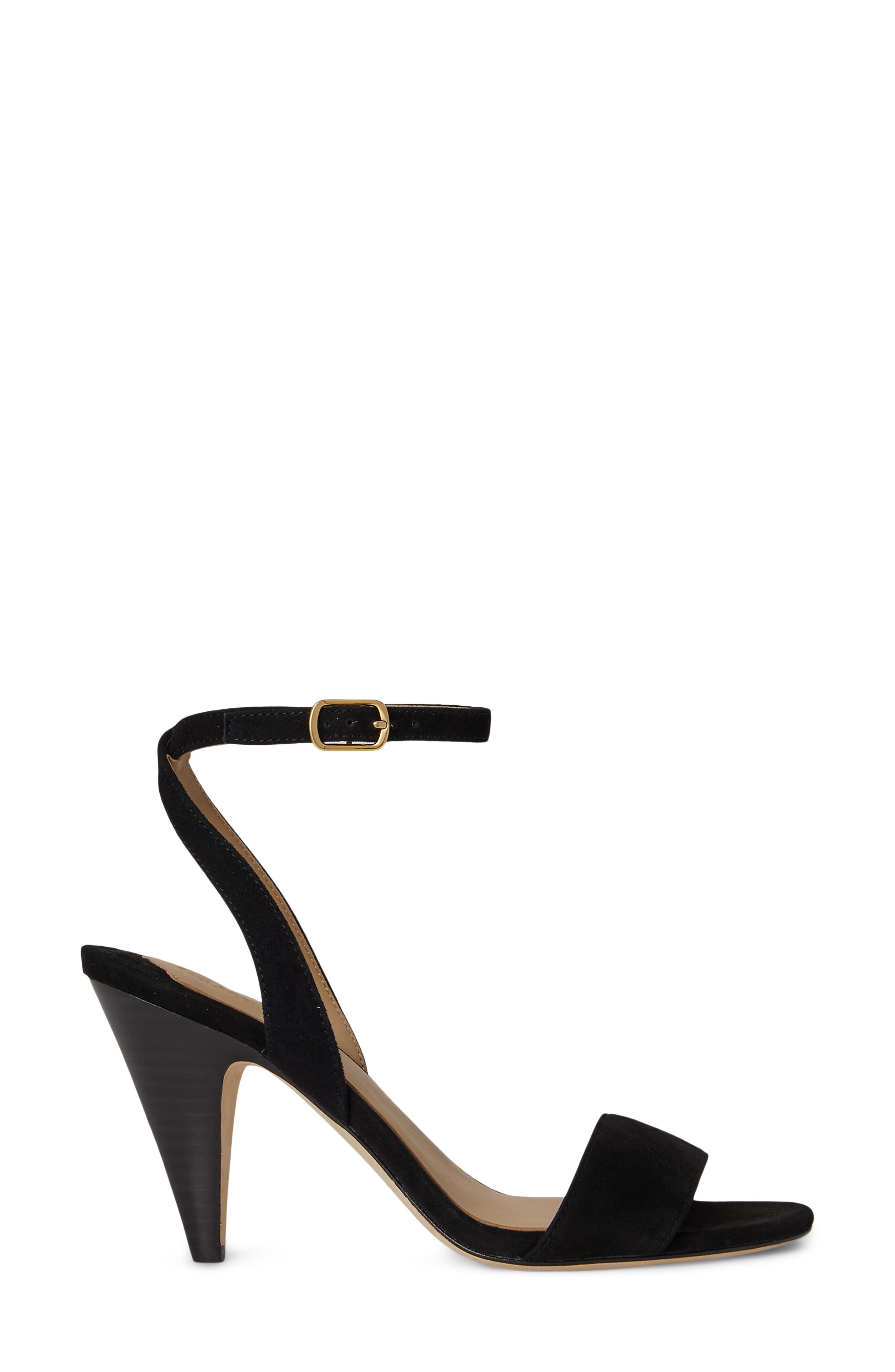 Gracy Ankle Strap Sandal, Alternate, color, BLACK