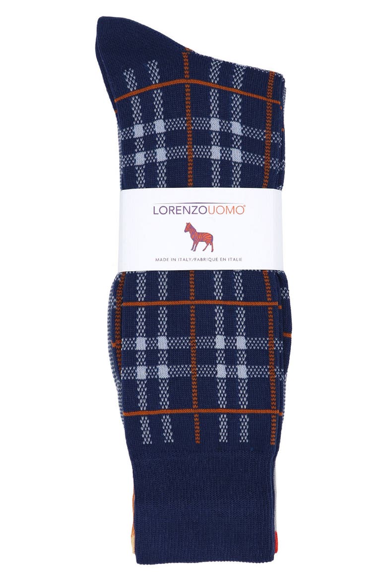 3-Pack Assorted Plaid Cotton Blend Dress Socks, Alternate, color, LIGHT BLUE