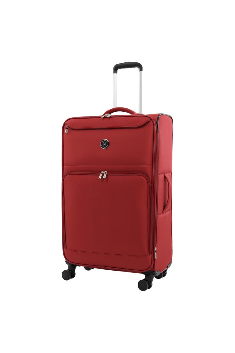 31" Softside Luggage - Extra Large Expandable Spinner Suitcase with 8 Wheels & Front Pockets, Main, color, TERRA COTTA
