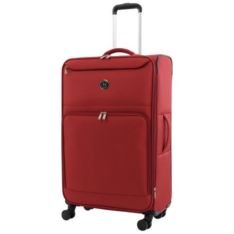 31" Softside Luggage - Extra Large Expandable Spinner Suitcase with 8 Wheels & Front Pockets