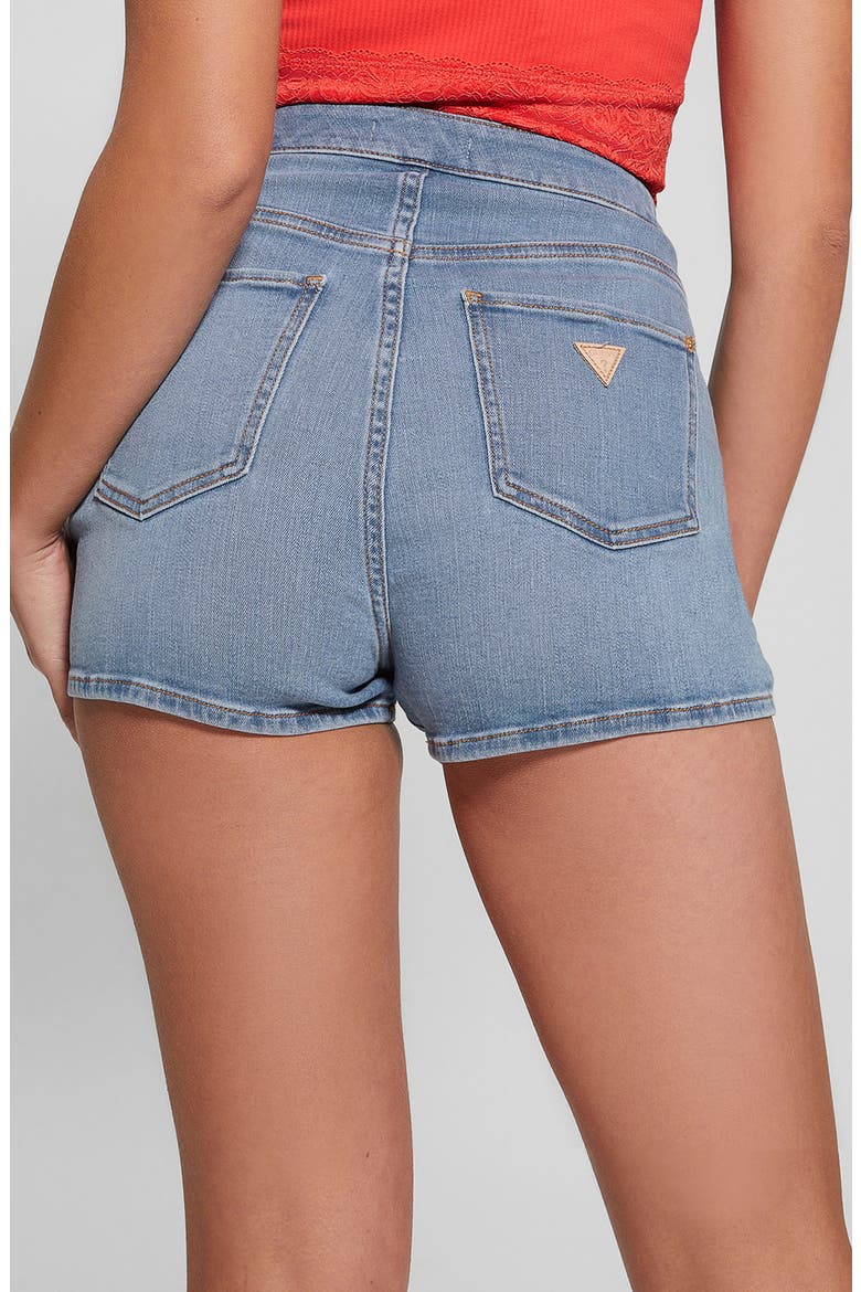Janea High Waist Denim Shorts, Alternate, color, BLUE