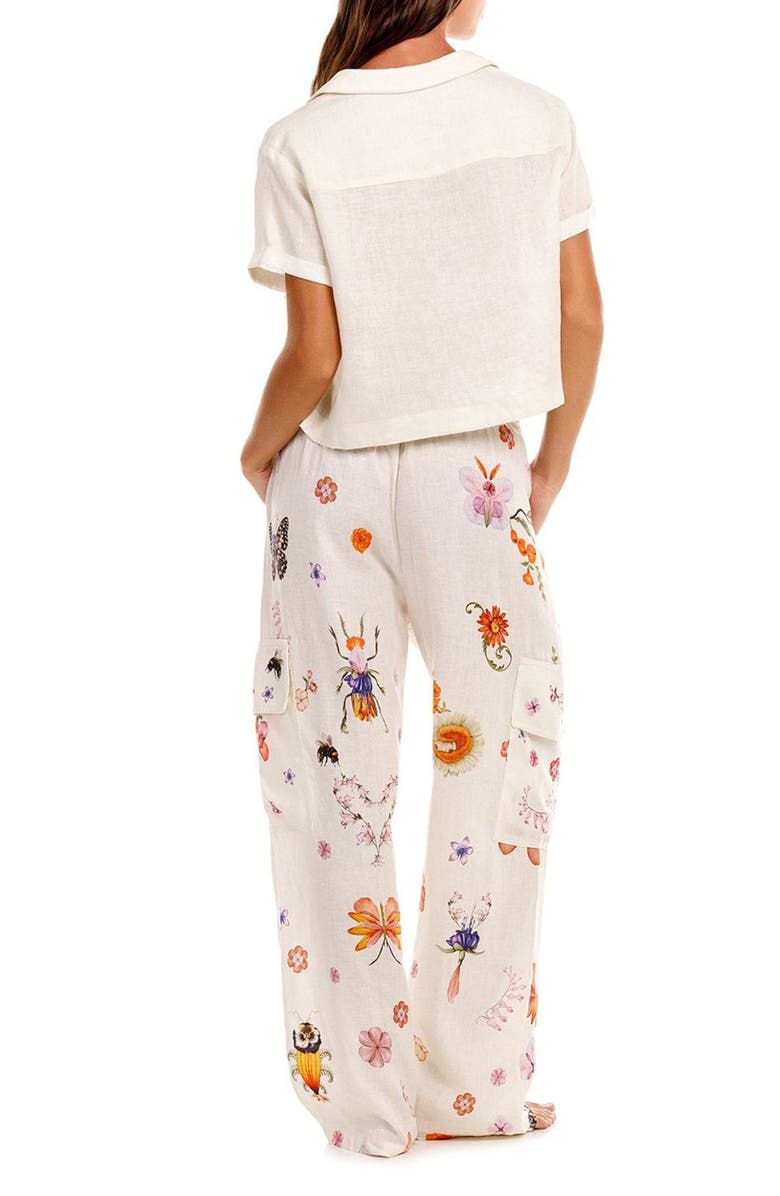 Agua Bendita Serafina Mbar Cover-Up Linen Pants, Alternate, color, White