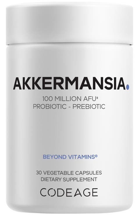Akkermansia, 100 Million AFU Synbiotic Supplement, Probiotic & Chicory Root Prebiotic