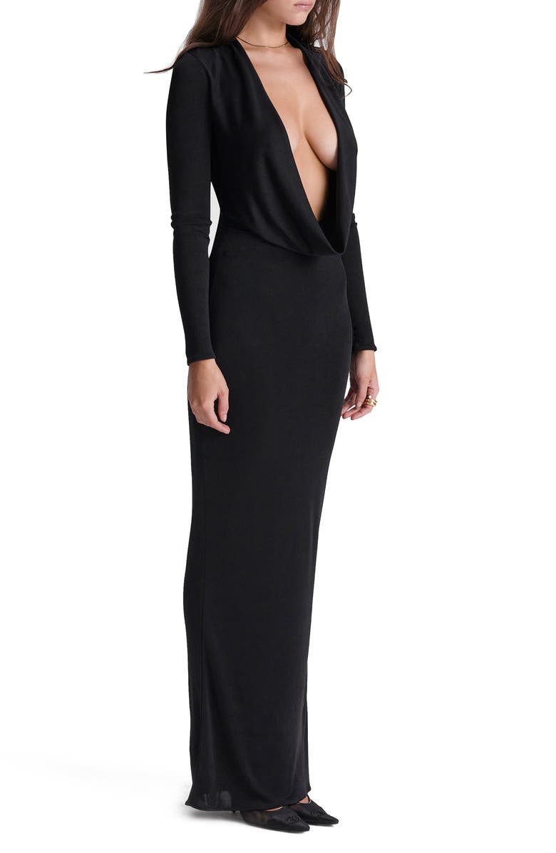 HOUSE OF CB Saskia Plunge Long Sleeve Jersey Gown, Alternate, color,