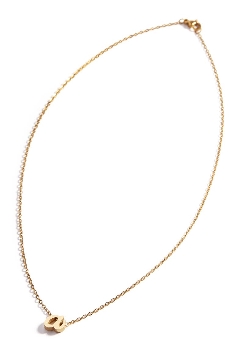 Tiny Script Initial Necklace, Alternate, color, Letter T