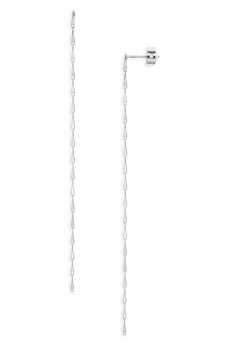 Delicate Chain Linear Drop Earrings, Main, color, STERLING SILVER PLATED