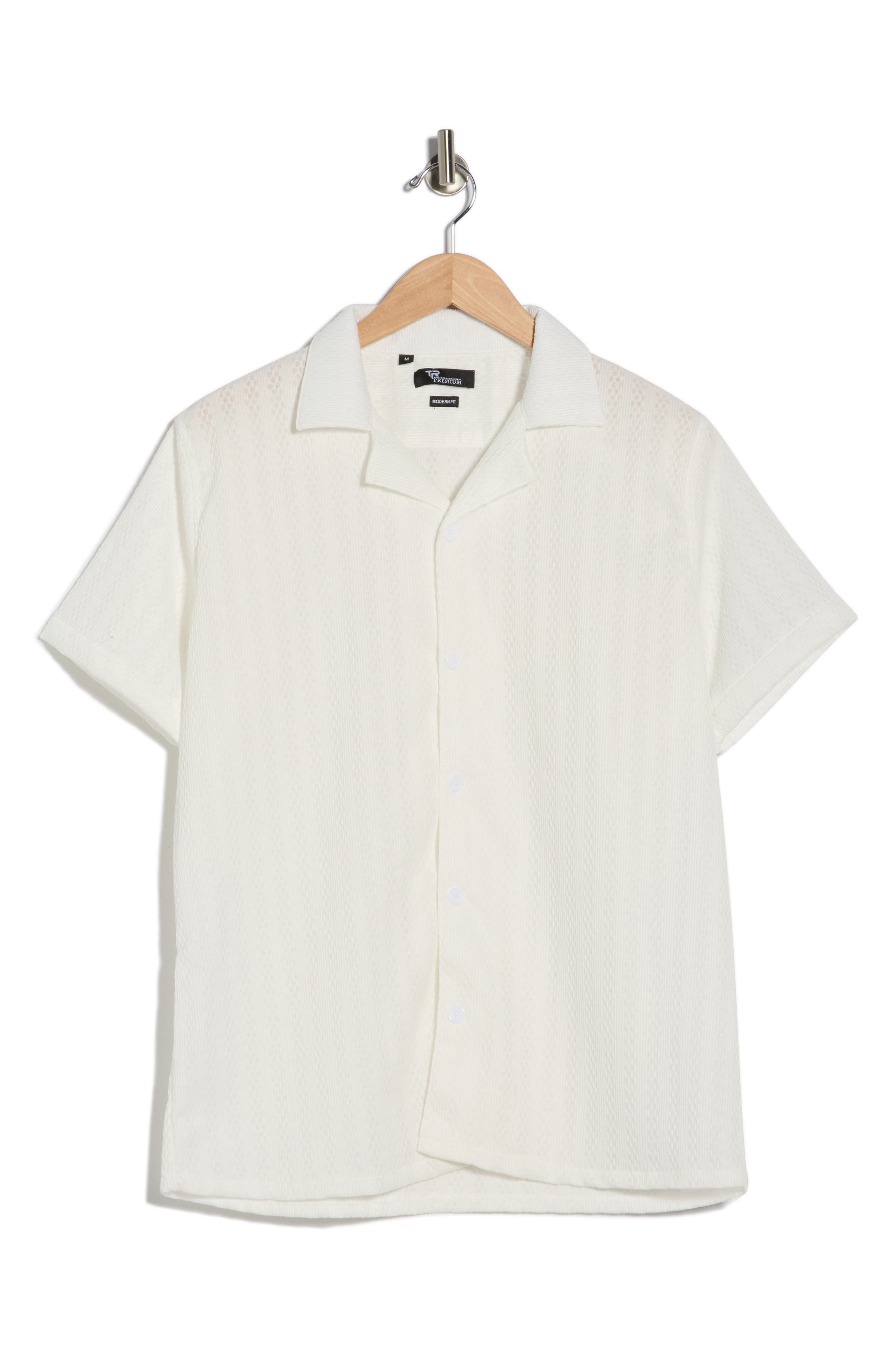 T.R. PREMIUM Modern Fit Textured Camp Shirt