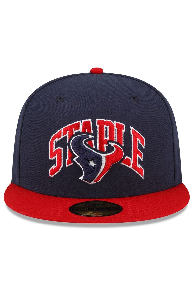 New Era x Staple Men's New Era Navy/Red Houston Texans NFL x Staple Collection 59FIFTY Fitted Hat, Alternate, color,