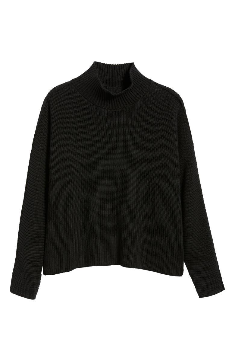 Frank & Eileen Montecito Mock Neck Cotton Sweater, Alternate, color, Black