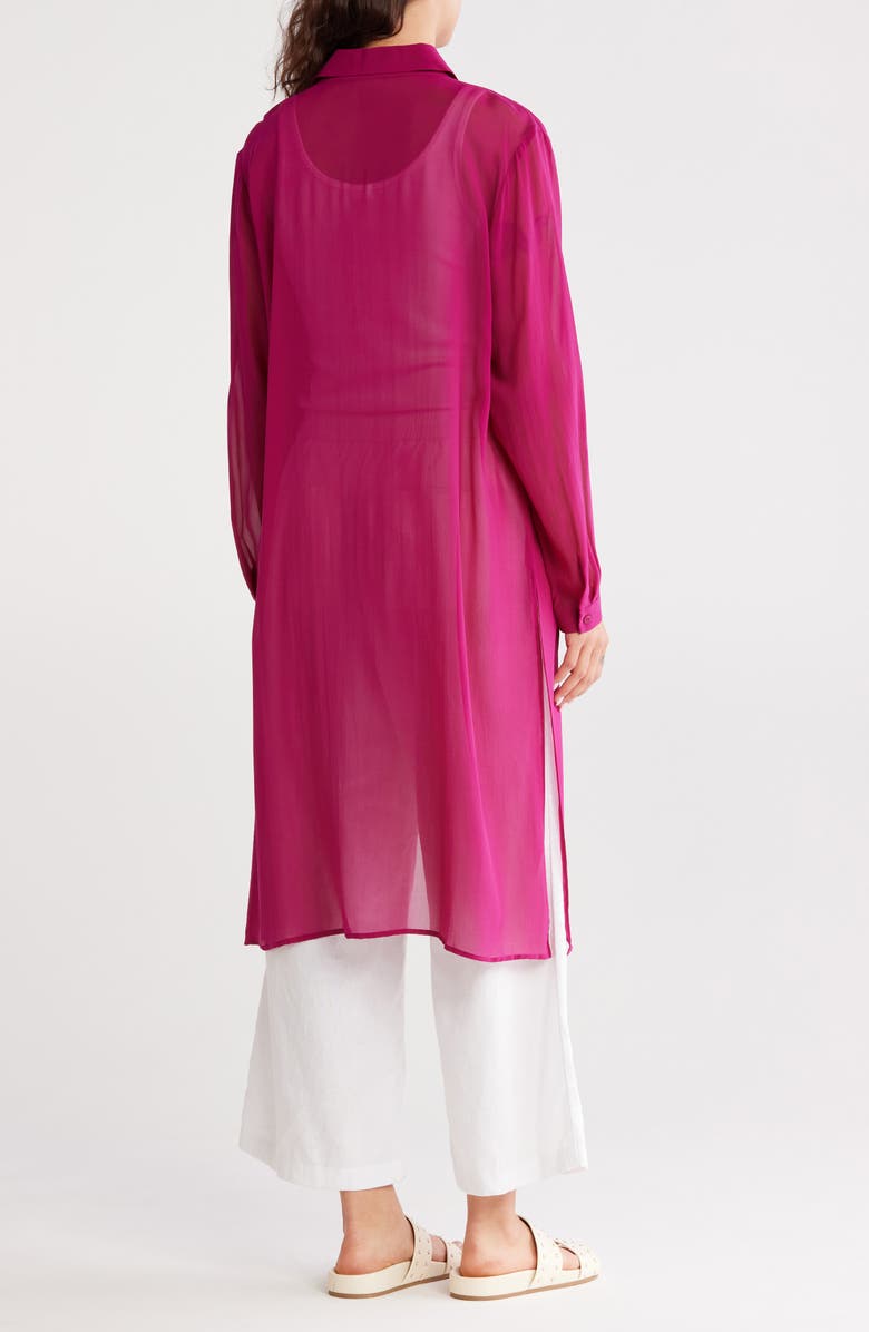 Eileen Fisher Long Sleeve Silk Shirt Dress, Alternate, color, Rhapsody