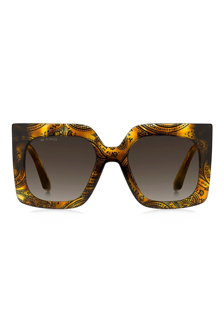 53mm Gradient Square Sunglasses, Main, color, HAVANA PATTERN/ BROWN SF