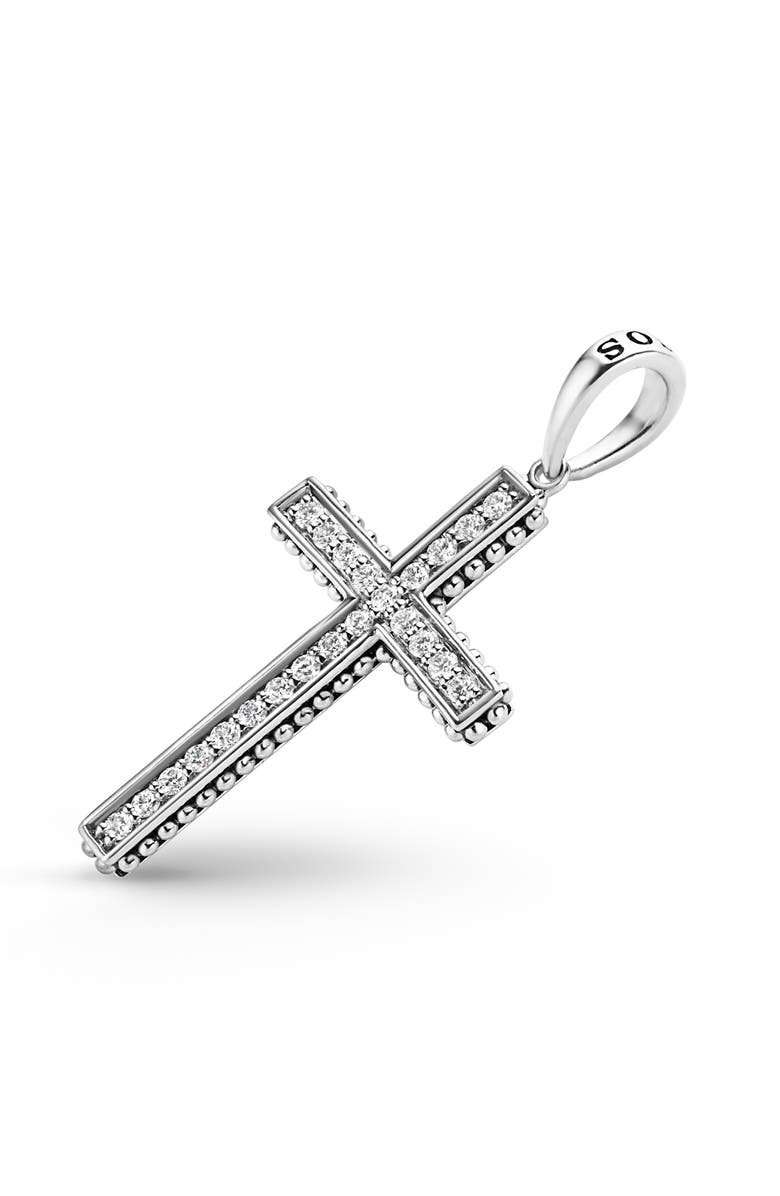 LAGOS Men's Anthem Diamond Cross Amulet, Alternate, color, Silver