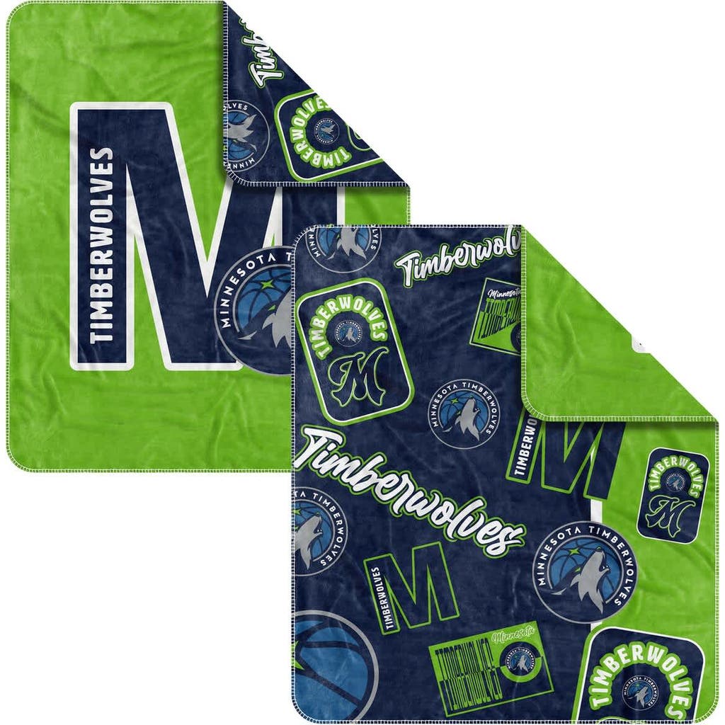 LOGO BRANDS Minnesota Timberwolves 50" x 60" Dream Weave Throw Blanket in Navy at Nordstrom