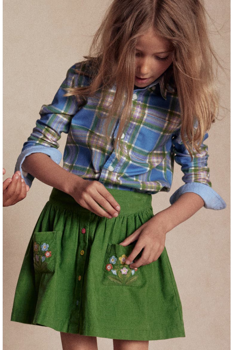 Kids' Plaid Cotton Flannel Button-Up Shirt, Alternate, color, BLUE AND PURPLE CHECK
